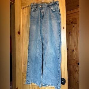 Zara Light Blue Wide Leg Jeans